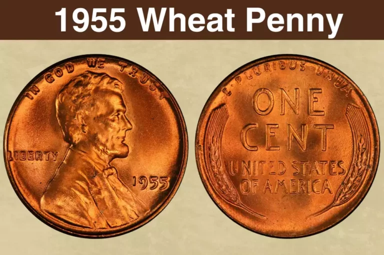 1955 Lincoln wheat penny obverse and reverse showing Abraham Lincoln portrait and wheat stalks design